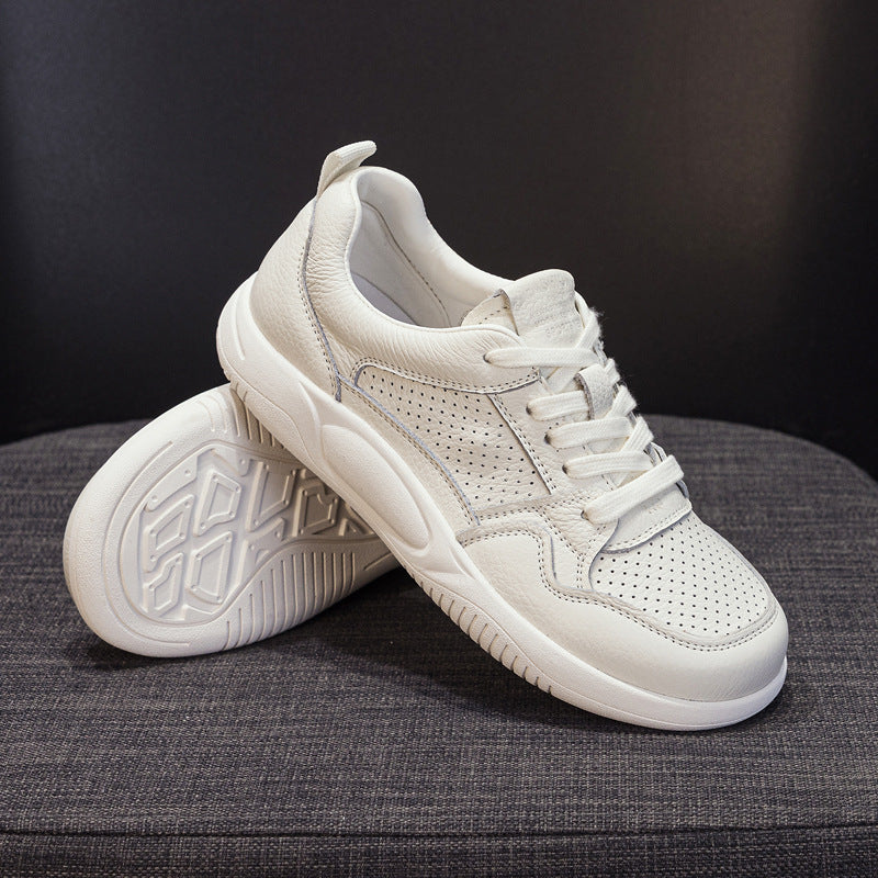 Women's First Layer Cowhide Easy Wear Flat Casual Shoes