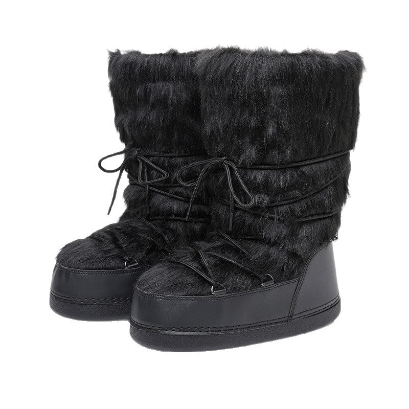 Women's For Winter Thick Bottom Thermal Moon Big Northeast Long Women's Snow Boots