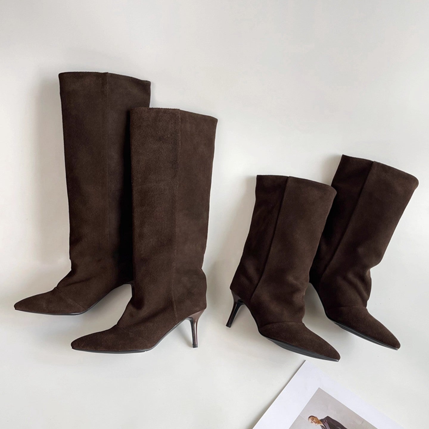 Women's Elegant Wide Slimming High-heel Below The Knee Women's Fashion Shoes