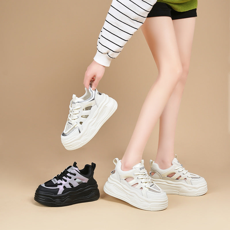 Women's Summer Breathable Clunky Thick Bottom Platform Leisure Hidden Women's Sports Shoes