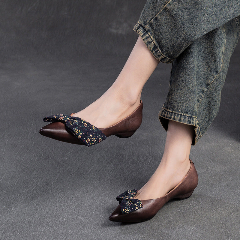 Women's & Men's First Layer Cattlehide Fashion Slip-on Pointed Casual Shoes