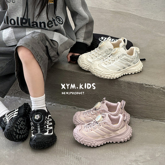 Children's Spring Lightweight Breathable Fashion Rotating Buckle Resin Sneakers