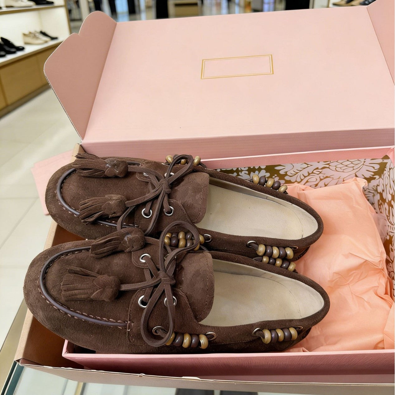 Women's Vintage Genuine Tassel Flat Bottom Slip-on Loafers