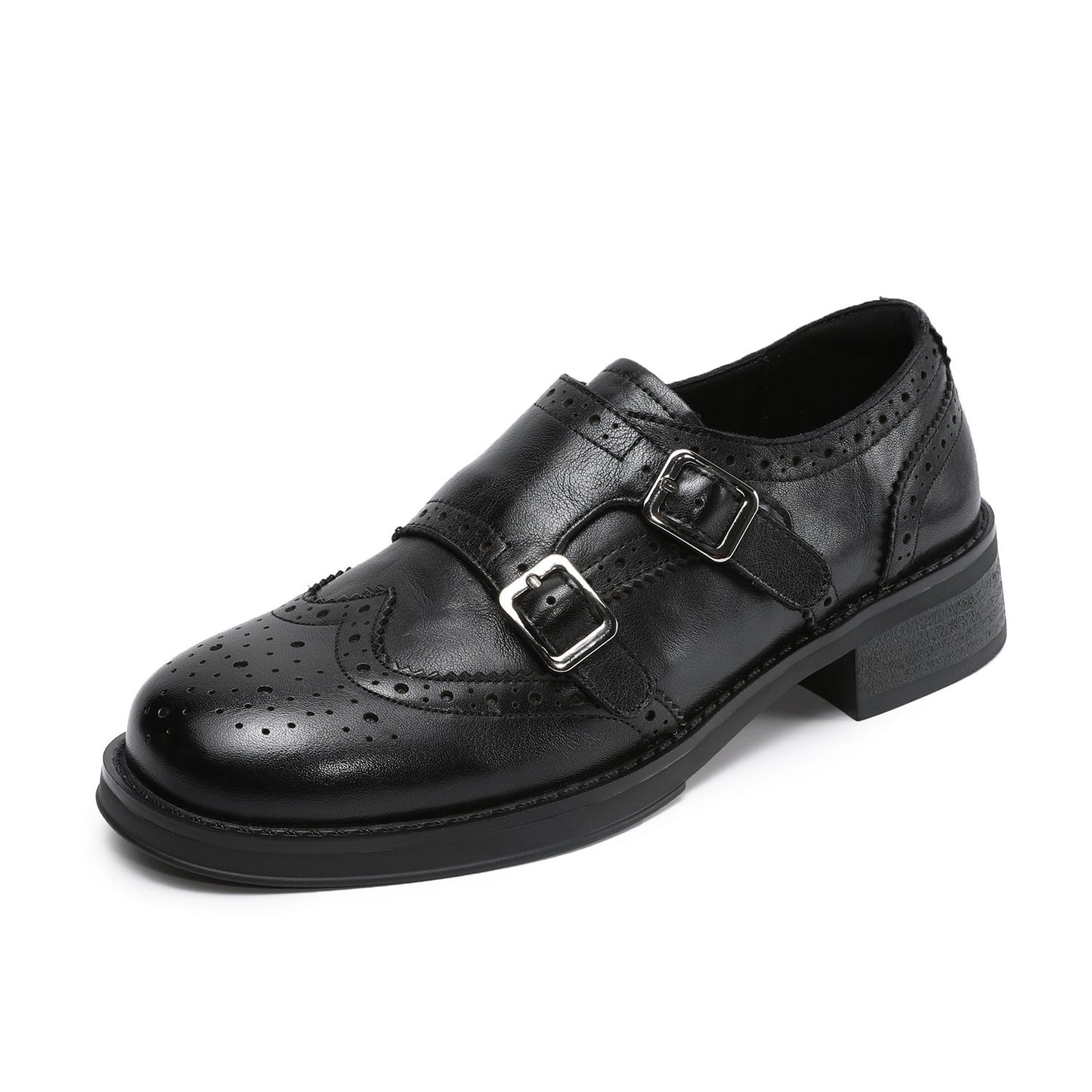 Women's Hand-held Cowhide Handmade British Style Retro Distressed Carving Brogue Women's Casual Shoes