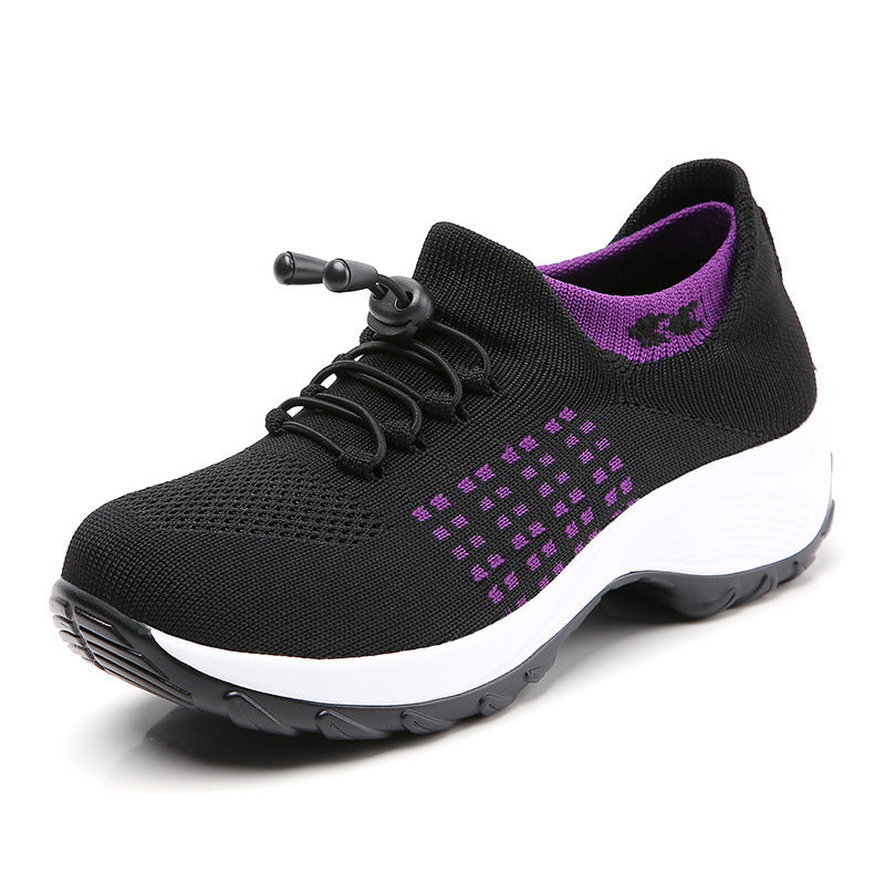 Women's Sock Portable Platform Cold Adhesive High Sneakers