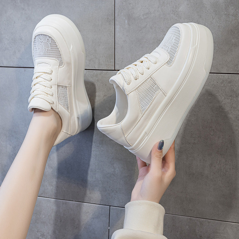 Women's Spring Full Grain Cow Platform Korean Style Casual Shoes