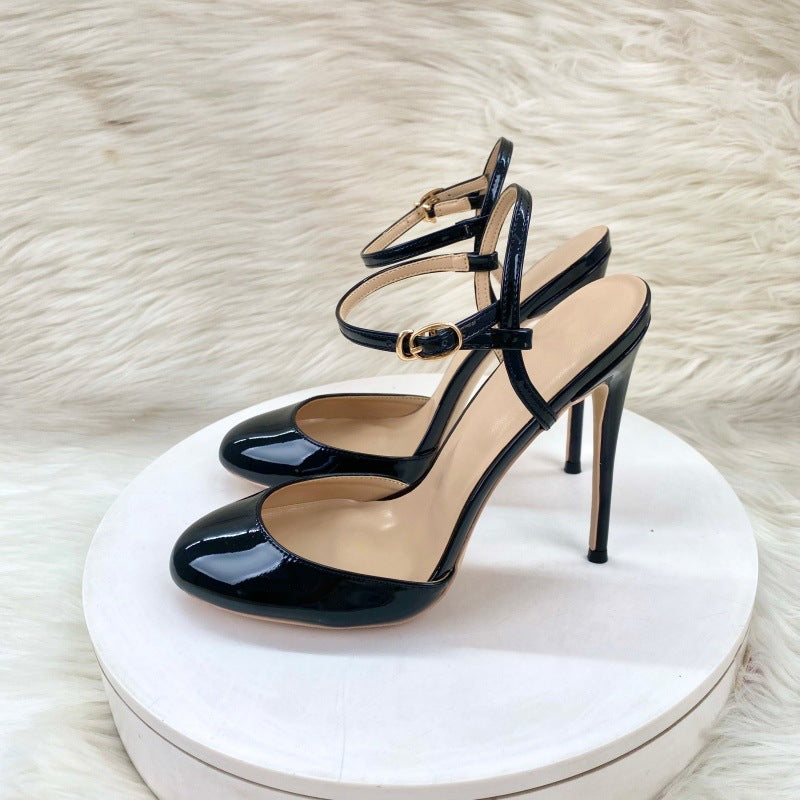 Women's Strap Round Toe Stiletto Shallow Mouth High Heeled Sandals