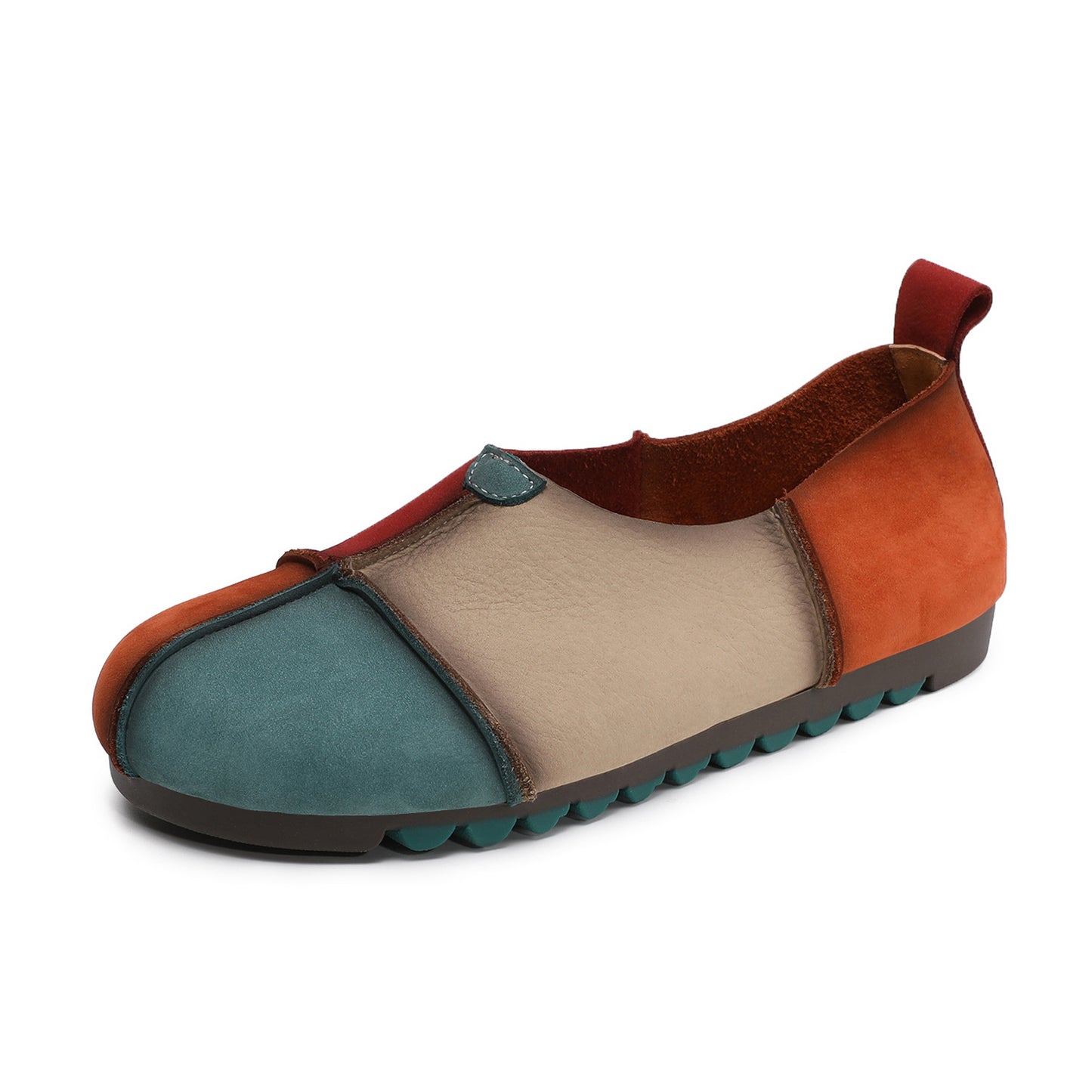 Women's First Layer Contrast Color Pumps Spring Stitching Beggar Soft Bottom Women's Casual Shoes