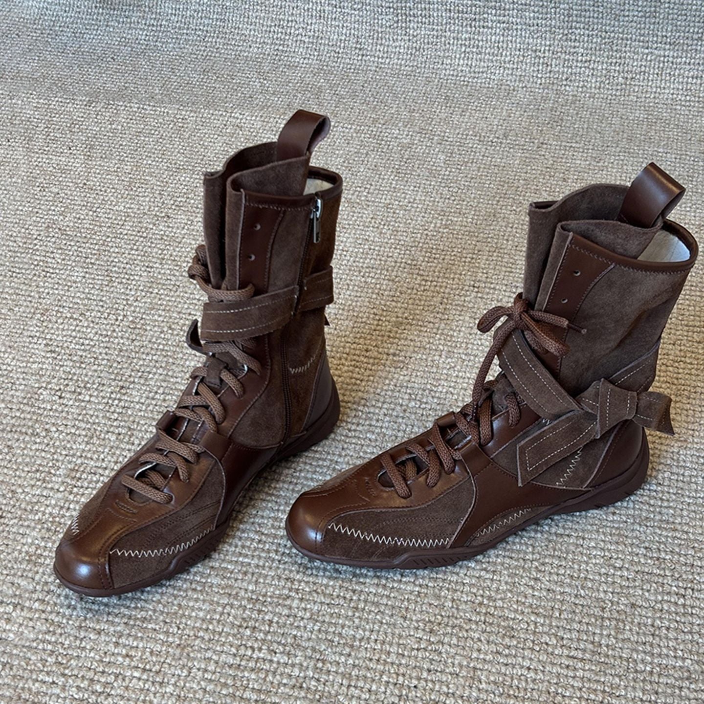 Handsome Boxing Sport Side Zipper Height Increasing Insole Slimming Versatile Boots