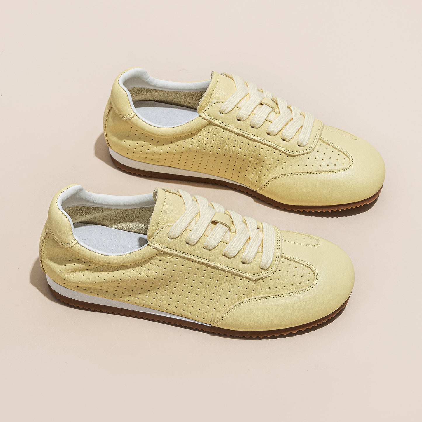 Women's White Summer First Layer Cowhide Platform Elevator Wild Casual Shoes