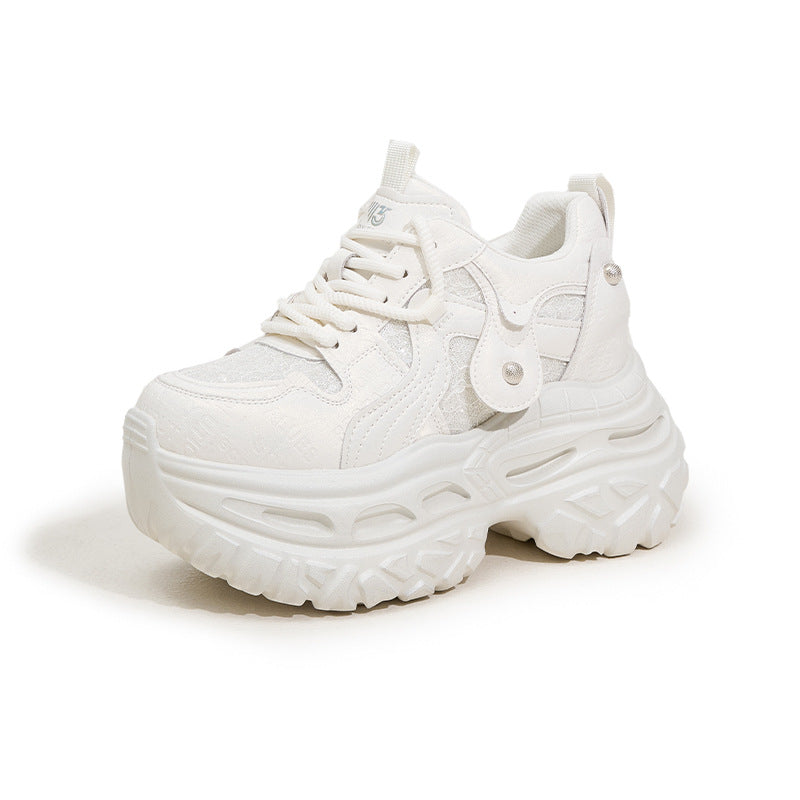 Women's Platform Dad Spring Fashion Mesh Portable Height Increasing Women's Sports Shoes