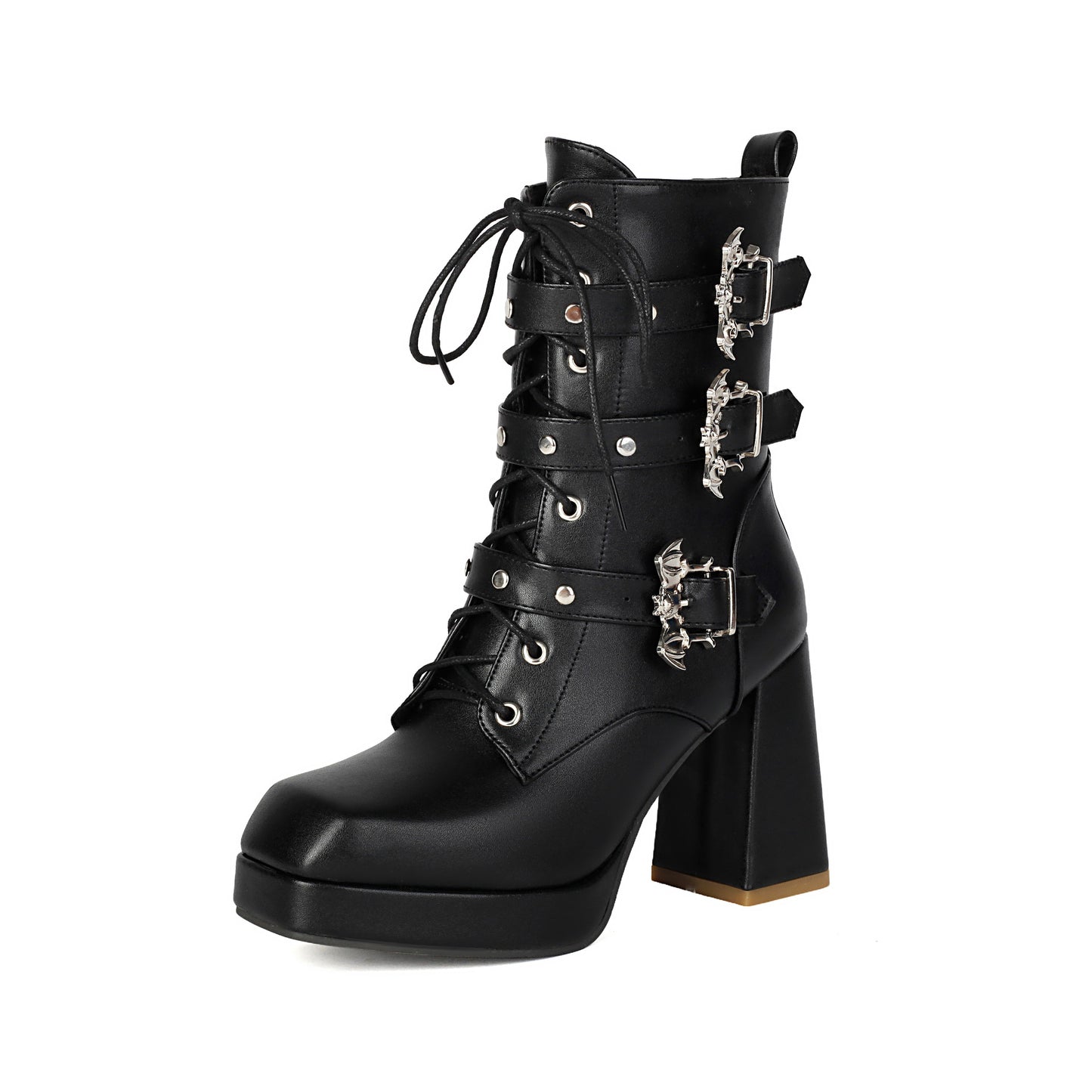 Women's Super High Short Metal Belt Buckle Heels