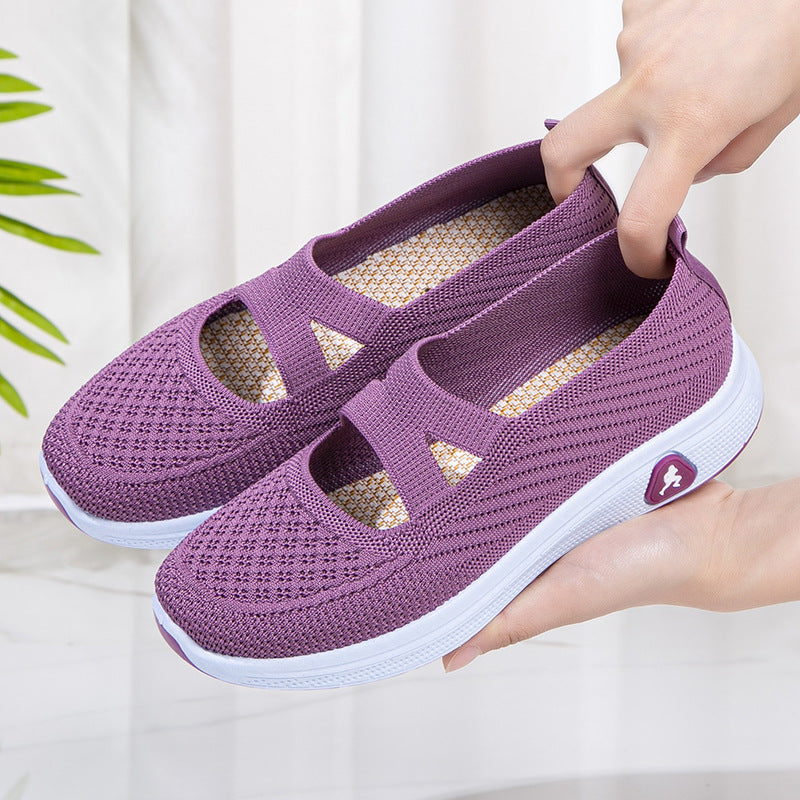 Women's Breathable Shallow Mouth Soft Bottom Mom Casual Shoes