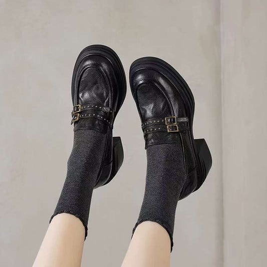 Authentic British Style Small Muffin Lace Up Loafers