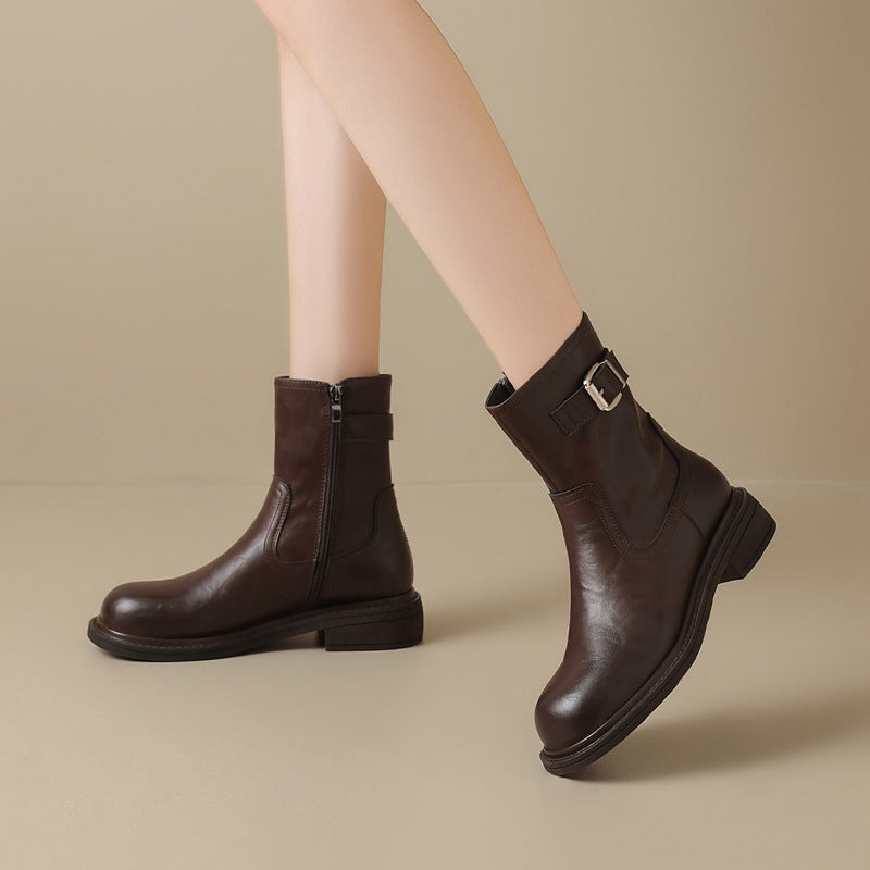 Women's Western Style Skinny Veet Martin Platform Ankle Women's Cotton Shoes