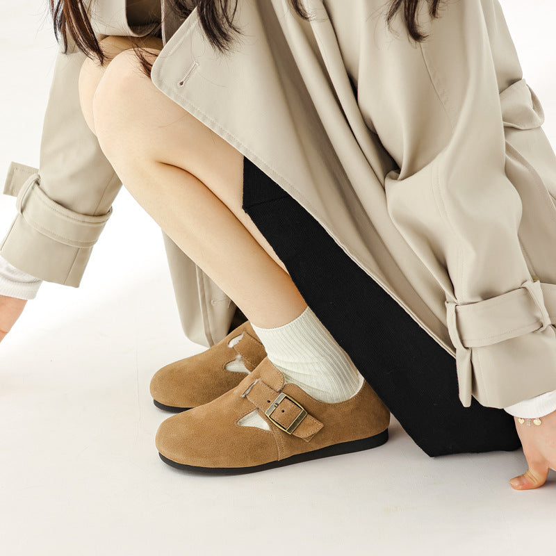 Women's Fleece-lined Thickened Warm Cotton Feeling Genuine Fluffy Women's Shoes