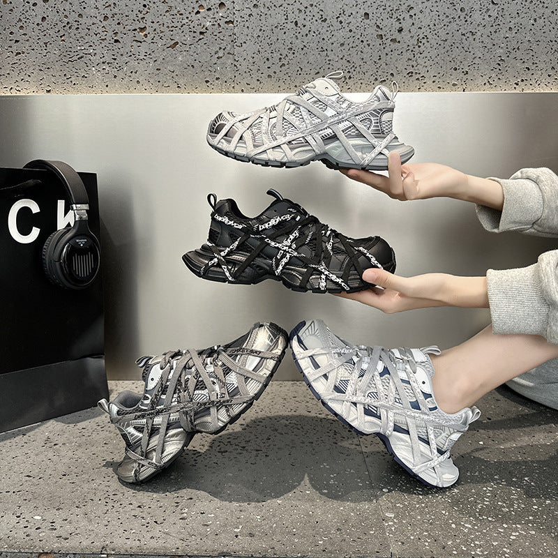 Women's Dad Super Hot Distressed Brushed Metal Fried Women's Sports Shoes