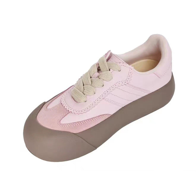 Rose Salt Puffy Preppy Style German Training Outer Wear Retro Women's Casual Shoes