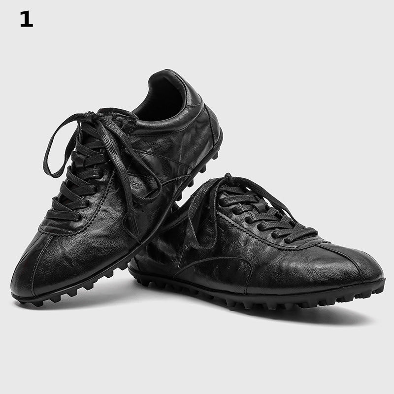 Men's Toe German Training British Style Leisure Commute Classic Retro Men's Casual Leather Shoes