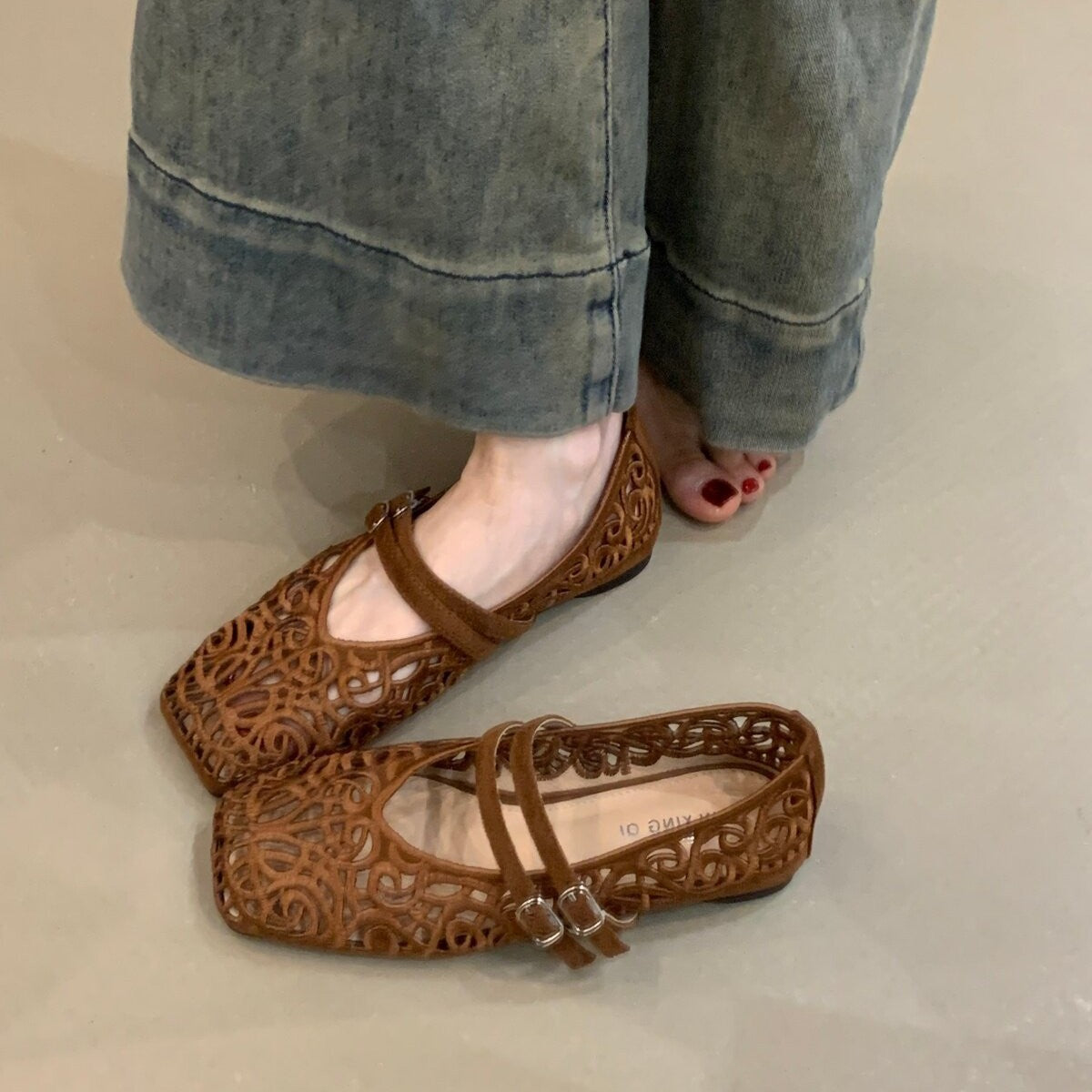 Retro Style Lazy Personality Pleated Suede Evening Closed Toe Women's Fashion Shoes