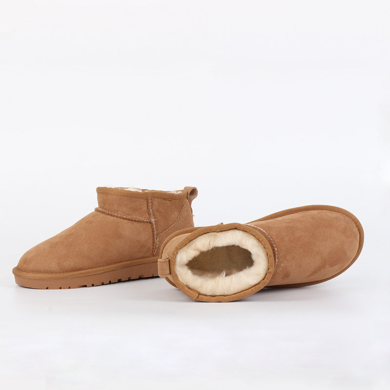 Women's Fur Integrated Winter Warm Short Thickened Snow Boots
