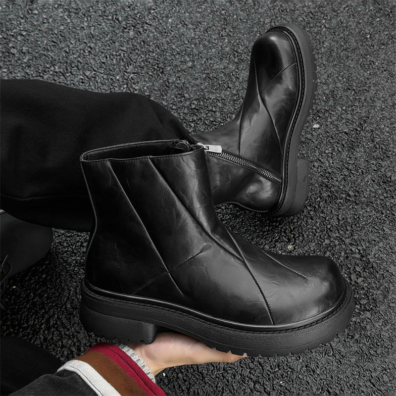 Men's Head Chelsea Trendy British Style Height Leather Shoes