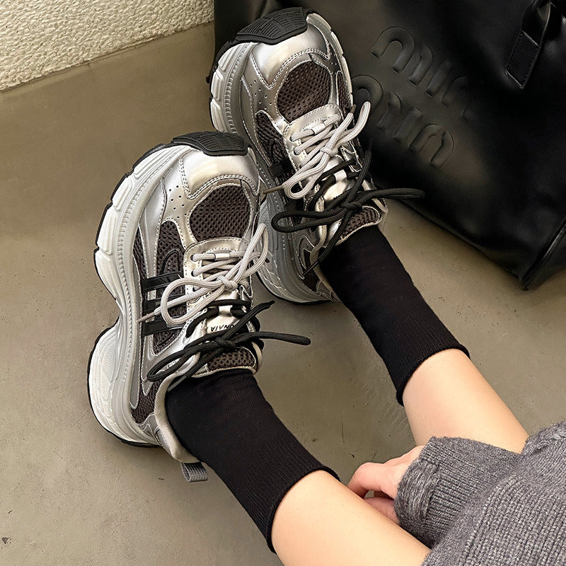 Women's Paris Dad Autumn Fashion Fried Street Height Increased Retro Rub Women's Sports Shoes