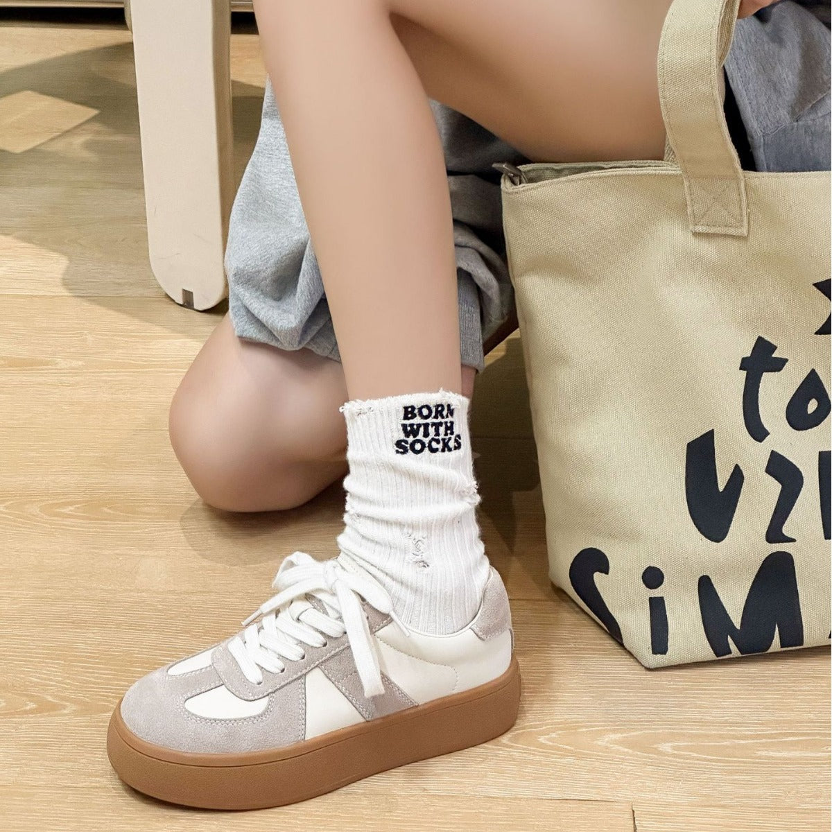 Women's Autumn Korean Style Round Head Thick Bottom Women's Casual Shoes