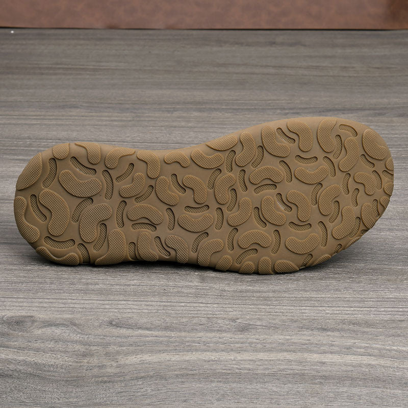 Men's Layer Cowhide Easy To Match Breathable Elephant Pattern Low Men's Casual Leather Shoes