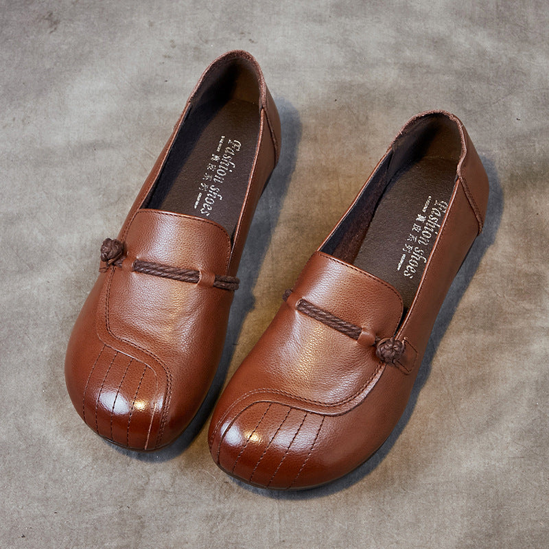 Women's Soft Bottom Comfortable Pumps Retro Cowhide Women's Shoes