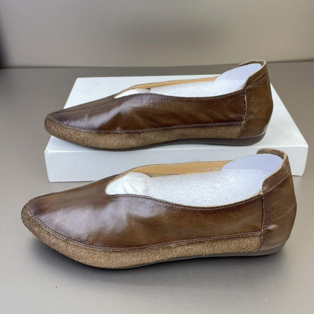 Women's Flat Top Layer Cowhide Artistic Mori Women's Casual Shoes