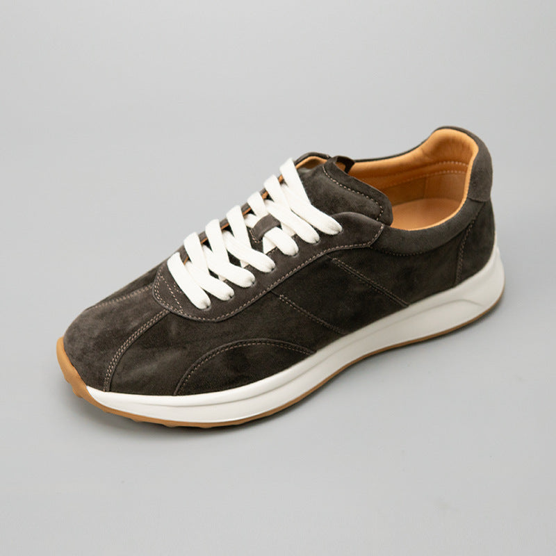 Men's Pottery Clay Brown Sports Daily Versatile Retro Fashion Leather Shoes