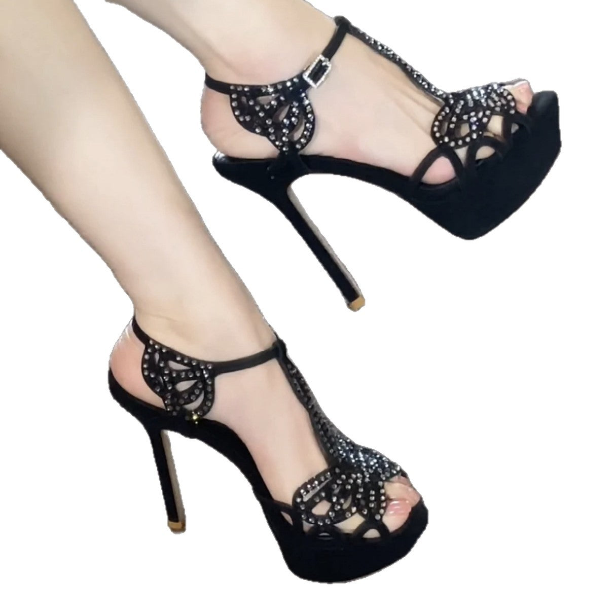 Women's Full Diamond Waterproof Platform Style Hot Sexy High Heeled Sandals