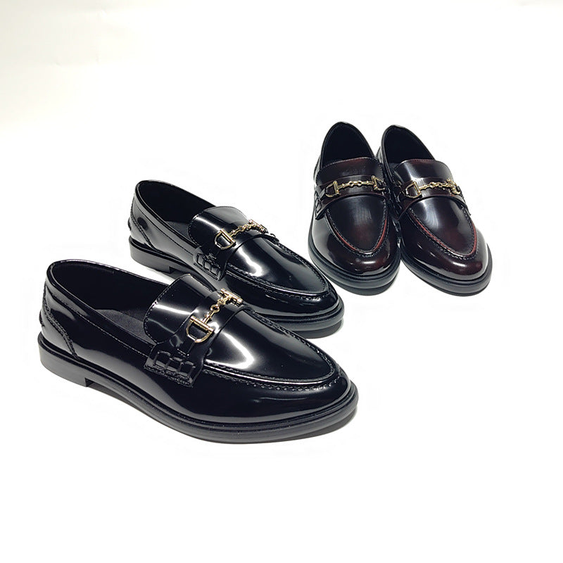 Women's Autumn Round Toe Slip-on Flat Bottom Pumps British Women's Casual Shoes