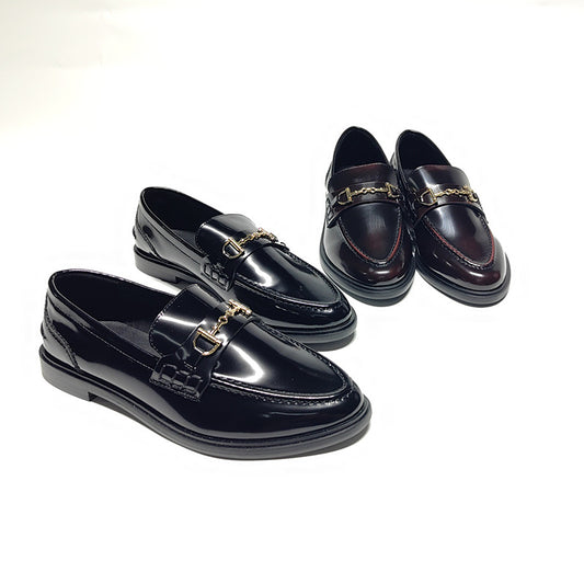 Women's Autumn Round Toe Slip-on Flat Bottom Pumps British Women's Casual Shoes
