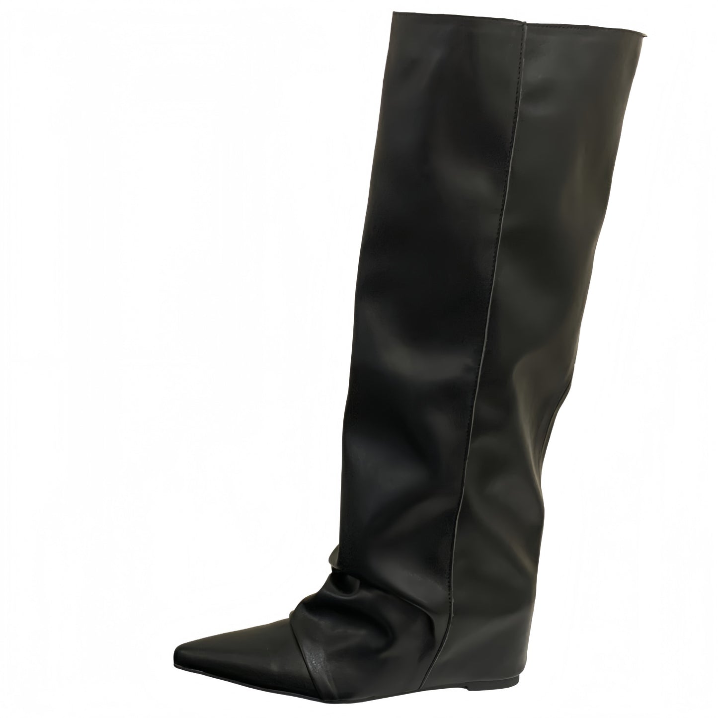 Design Pointed Toe Height Increasing Insole Straight Female Women's Leather Boots