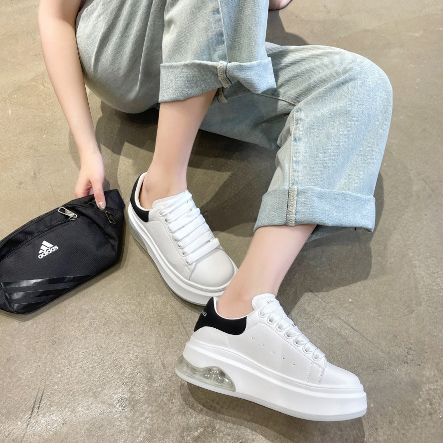 Women's High-grade Air Cushion White Genuine Mcqueen Platform Women's Casual Shoes