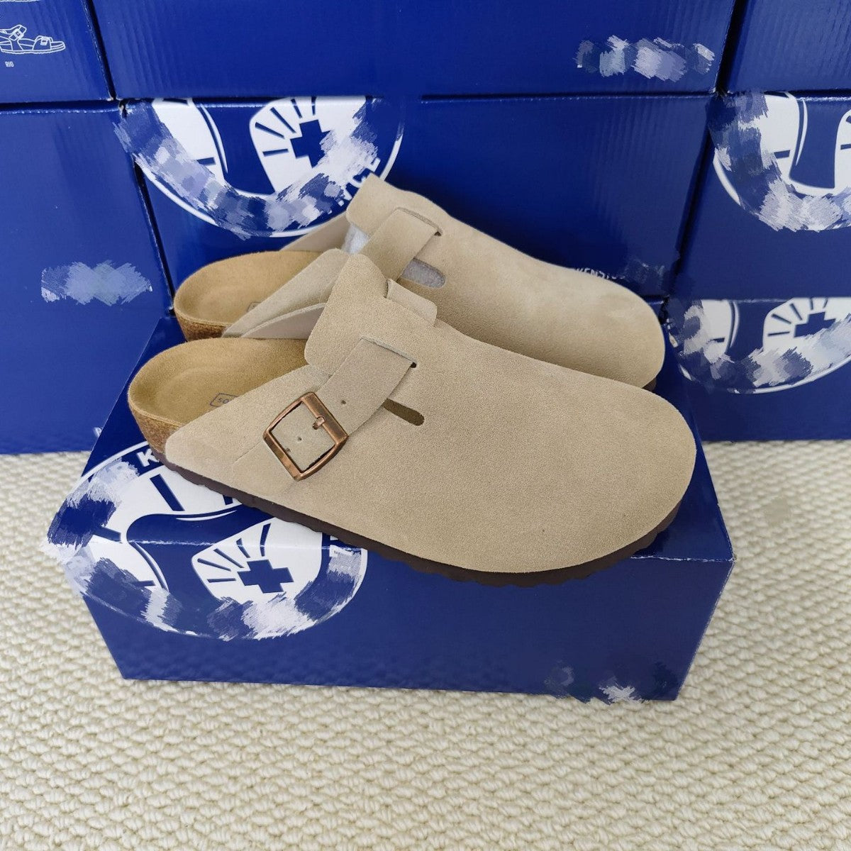 Women's & Men's Authentic Toe Box Thick Bottom Mulberry Cork Pure Thick-soles Slippers