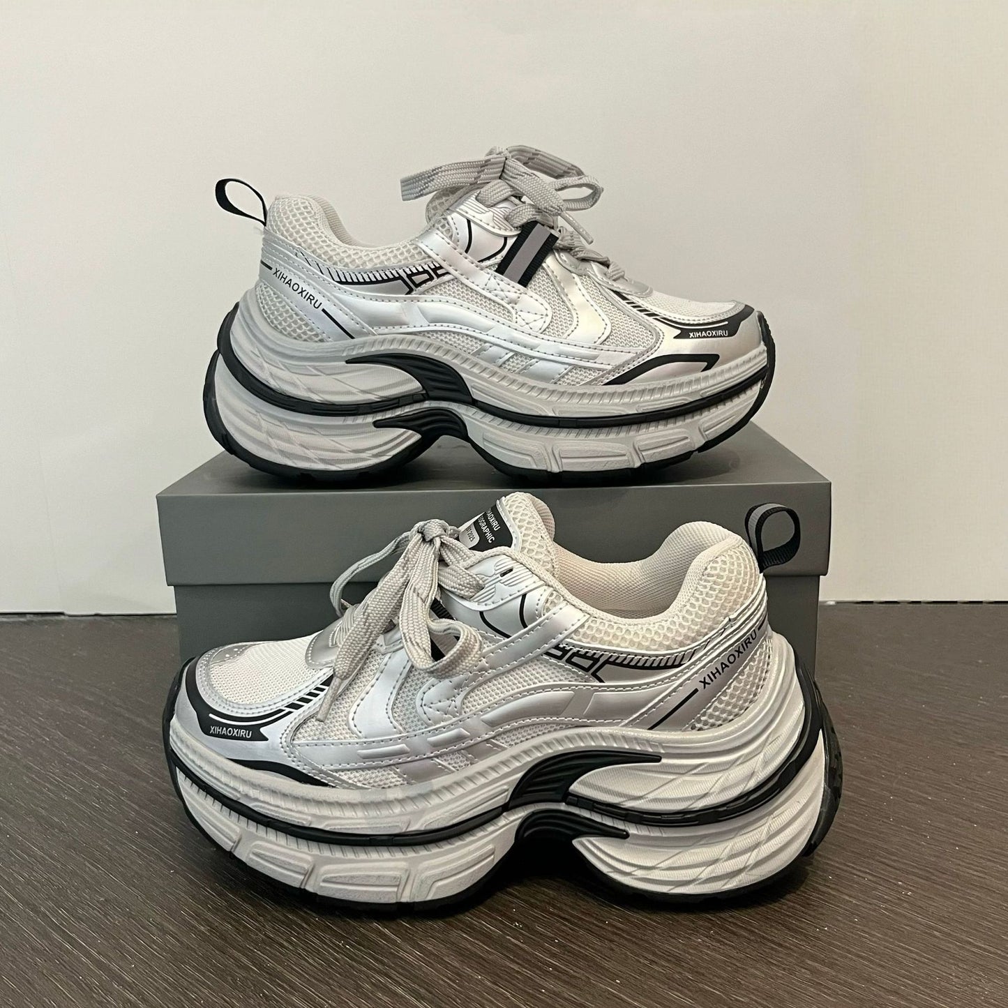 Women's Early Spring Platform Dad Increased Lace Women's Sports Shoes