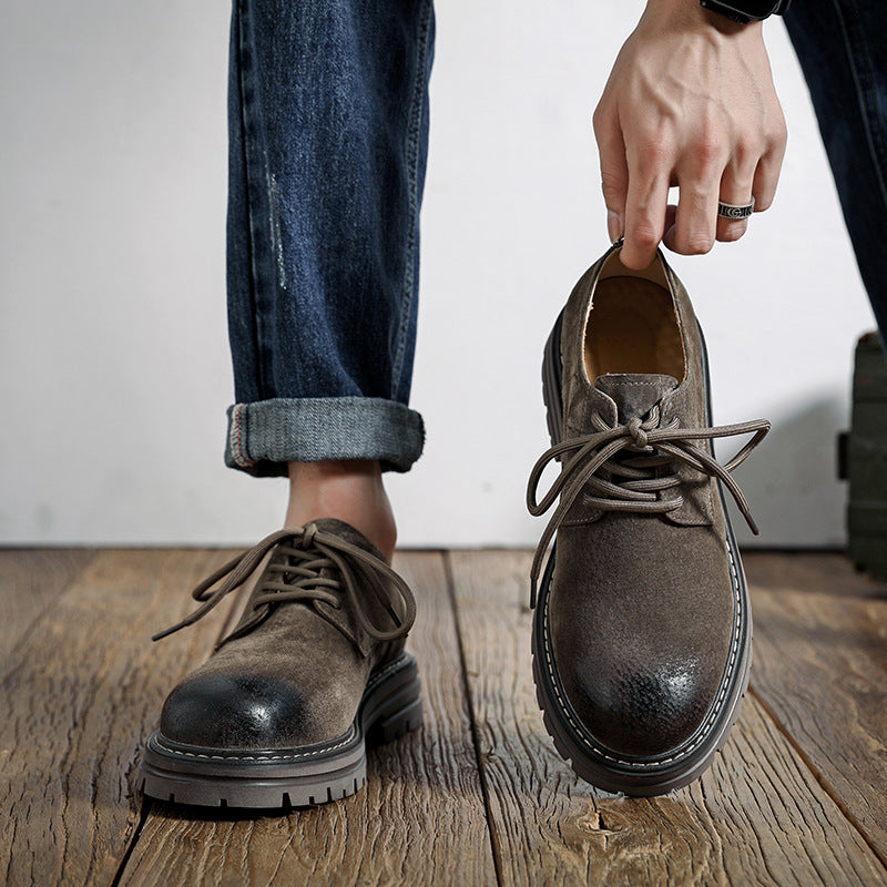 Men's Retro Big Toe Increased Martin Leather Shoes