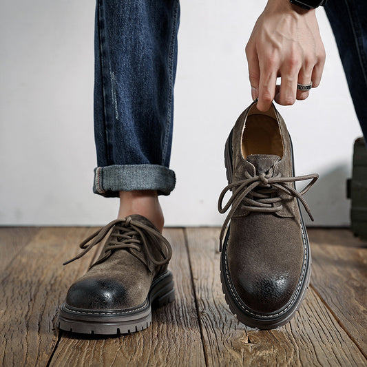 Men's Retro Big Toe Increased Martin Leather Shoes