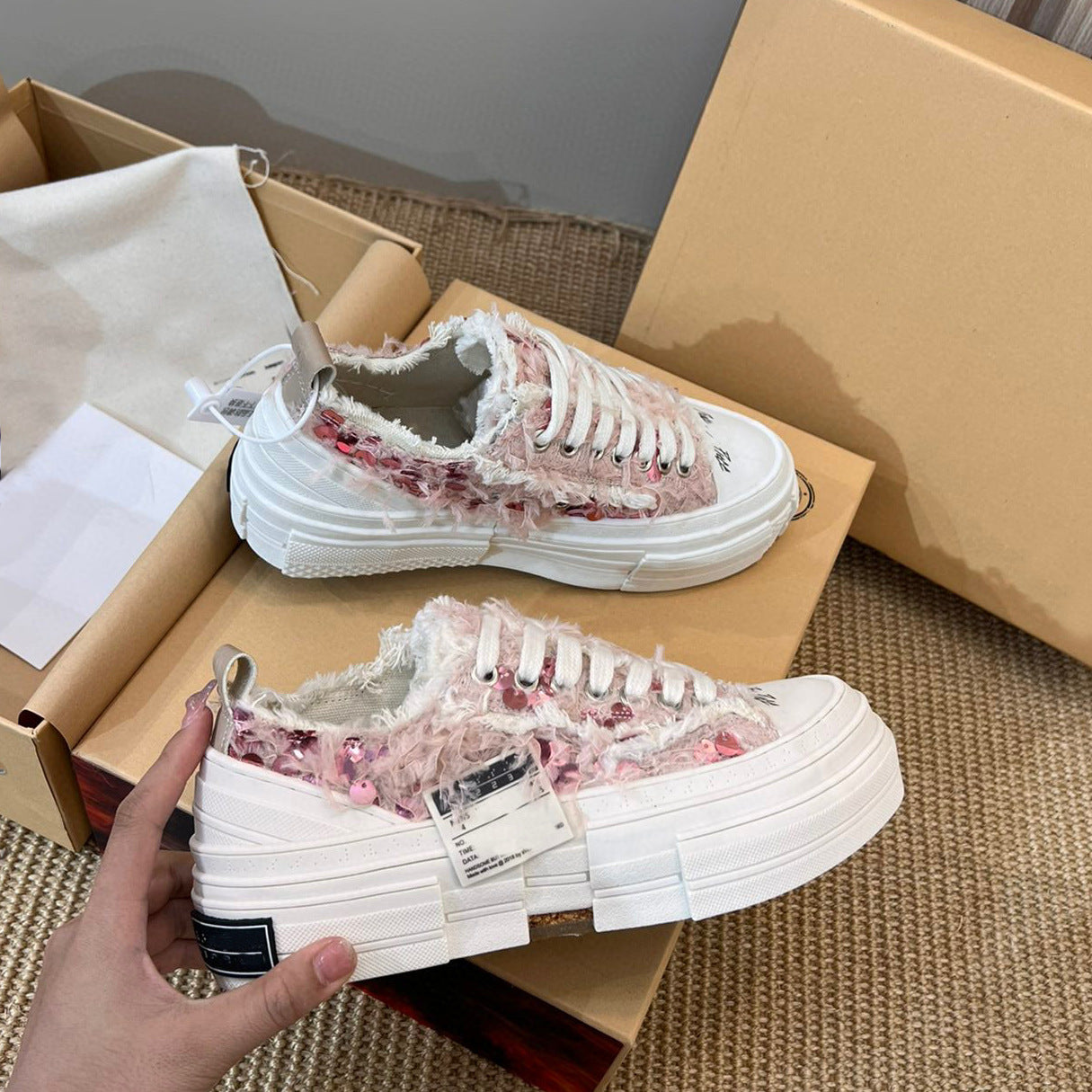 Wu Beggar Summer Platform Lazy Half Women's Canvas Shoes