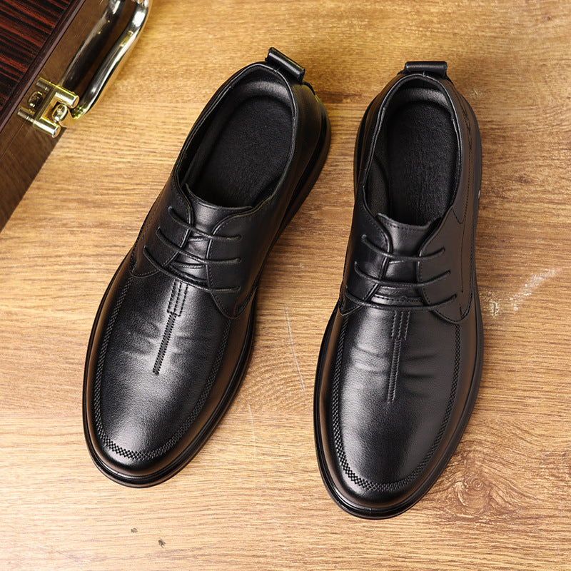 Men's Spring Breathable Business First Layer Cowhide Soft Bottom Men's Casual Shoes