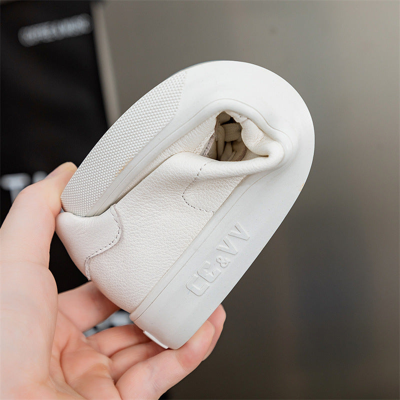 Women's Cowhide Easy Wear Spring Flat Low-cut Sneakers