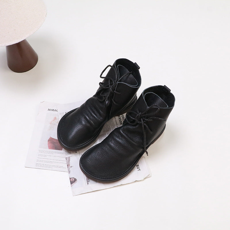 Women's Martin Outdoor Classic Style Round Toe British Women's Leather Boots
