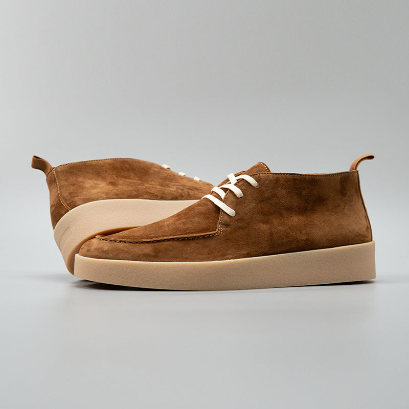 Men's Rock Tea Brown Fashion Versatile Retro British Style Trendy Men's Casual Leather Shoes