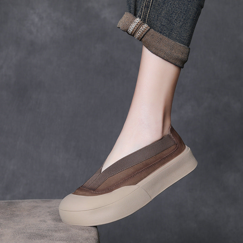 Women's Layer Cowhide Vintage Low-cut Comfortable Soft Bottom Women's Casual Shoes
