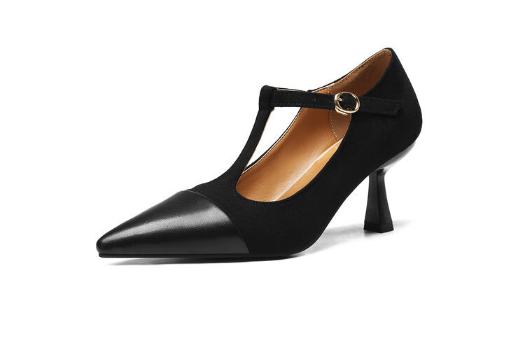 Women's Single-layer Belt Pointed High Plus Size Women's Fashion Shoes