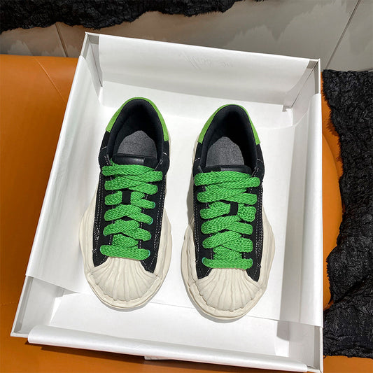 Round Head Thick Bottom Tiger Shell Casual Shoes