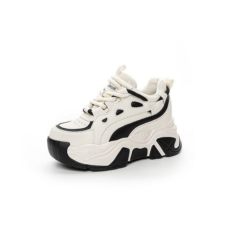 Women's Thick Bottom Height Increasing Insole Daddy White Pumps Fleece-lined Women's Shoes